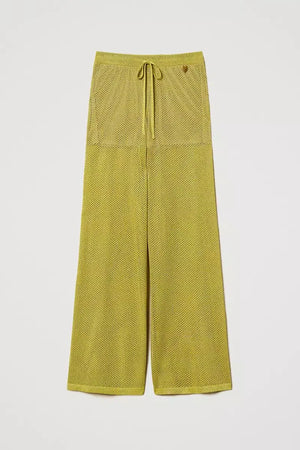TWINSET | Pantaloni wide leg in maglia a rete