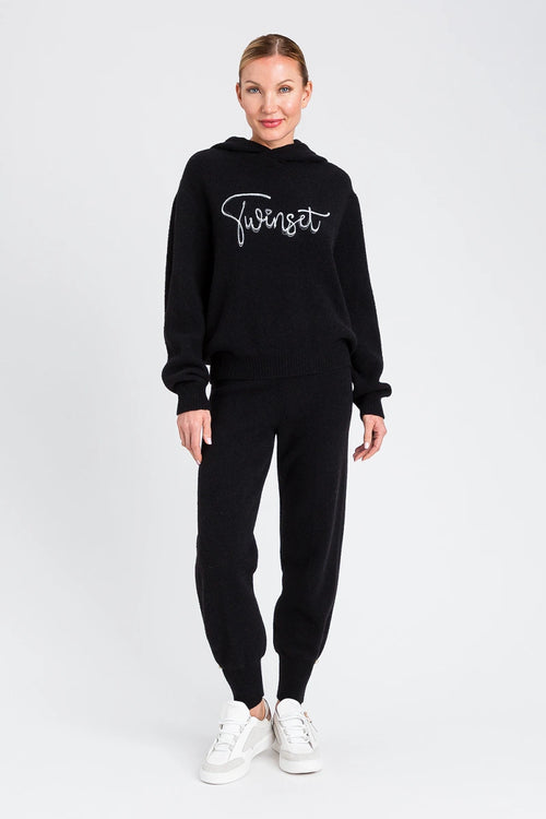 TWINSET | Felpa con cappuccio e ricamo