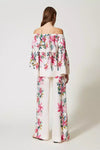 TWINSET | Pantaloni in misto lino con stampa a fiori