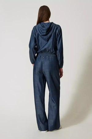 TWINSET | Pantaloni a palazzo in chambray
