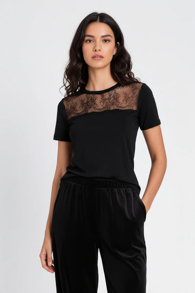 TWINSET | T-shirt con dettaglio in pizzo