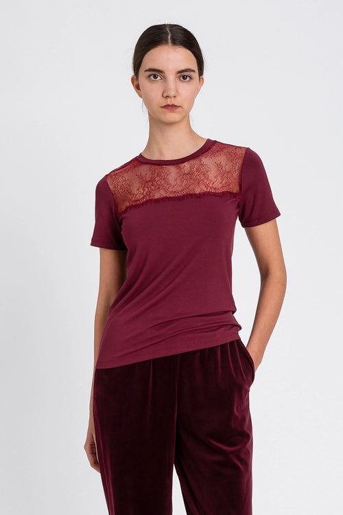 TWINSET | T-shirt con dettaglio in pizzo