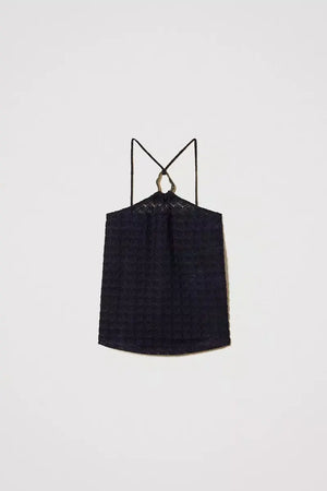 TWINSET | Top in crochet con anello