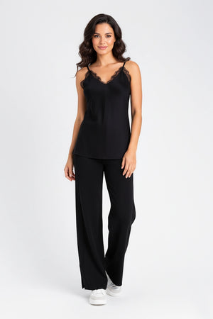 TWINSET | Top spalline con dettaglio in pizzo