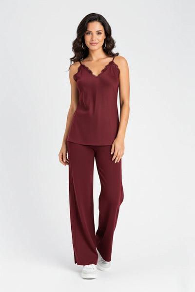 TWINSET | Top spalline con dettaglio in pizzo