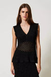 TWINSET | Maglia in filato lurex con volant
