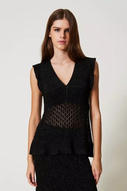 TWINSET | Maglia in filato lurex con volant