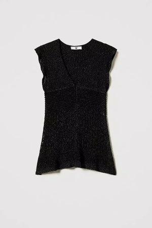 TWINSET | Maglia in filato lurex con volant