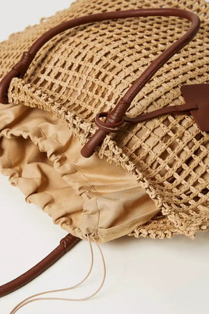TWINSET | Borsa shopper effetto paglia a rete