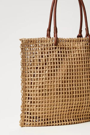 TWINSET | Borsa shopper effetto paglia a rete