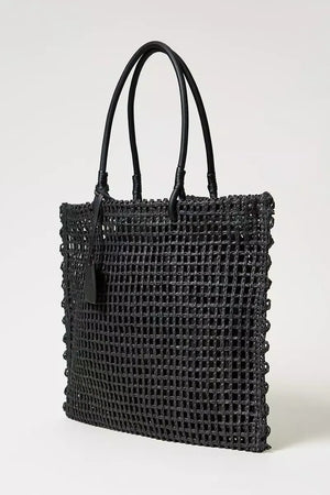 TWINSET | Borsa shopper effetto paglia a rete