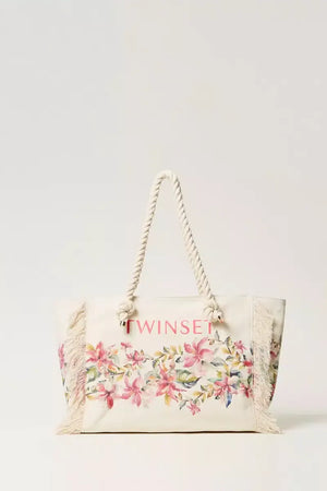 TWINSET | Borsa shopper in canvas stampato