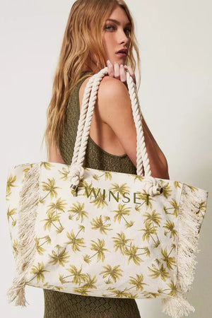TWINSET | Borsa shopper in canvas stampato