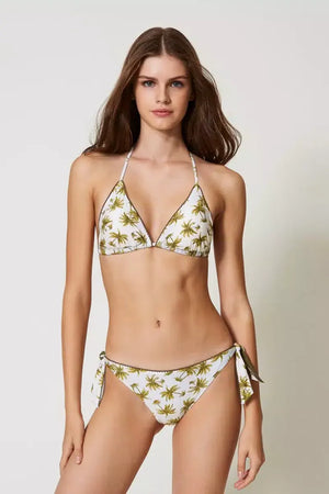 TWINSET | Bikini triangolo e slip con fiocchi con stampa