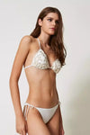 TWINSET | Bikini triangolo e slip laccetti con ricamo