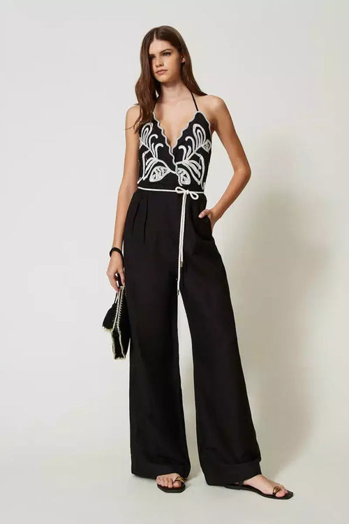 TWINSET | Tuta in misto lino con ricami