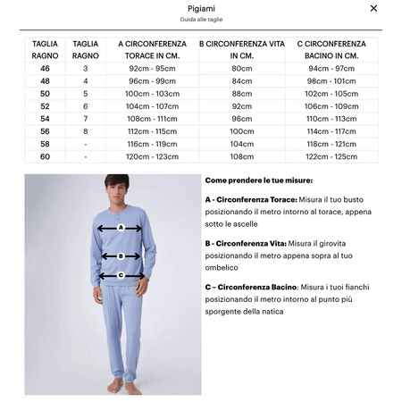 Ragno Pigiama Invernale da Uomo in Cotton Eco Pile U774NU S47 - Passarelli Biancheria