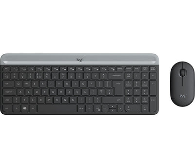 Tastiera + Mouse LOGITECH RETAIL - MK470- Wireless- Slim- Nera