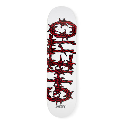 Tavola Skateboard Deck Ghettoblaster Pregripped Barded Wire Red 8.25
