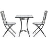 Tavolino quadrato Erice e sedie pieghevoli in acciaio per esterno da bar e giardino