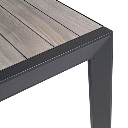 Tavolo allungabile "Belmar" in alluminio effetto legno per esterno
