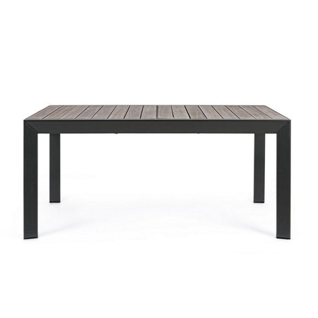 Tavolo allungabile "Belmar" in alluminio effetto legno per esterno