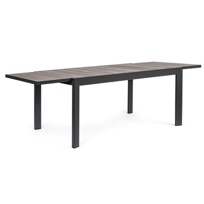 Tavolo allungabile Belmar in alluminio effetto legno per esterno