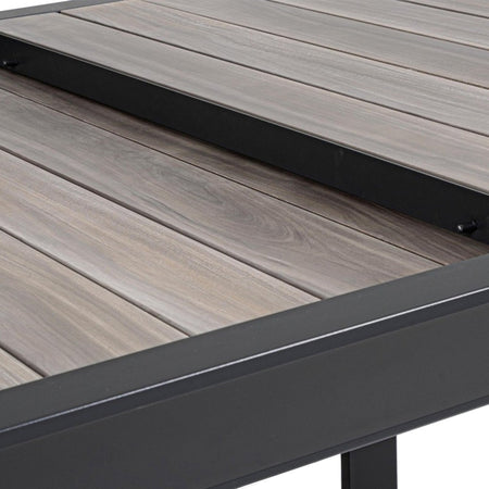 Tavolo allungabile "Belmar" in alluminio effetto legno per esterno