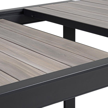 Tavolo allungabile "Belmar" in alluminio effetto legno per esterno