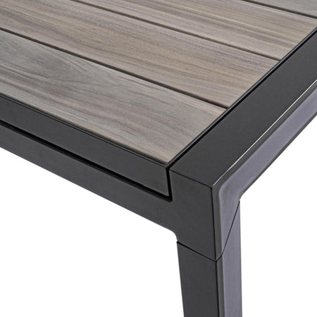 Tavolo allungabile "Belmar" in alluminio effetto legno per esterno