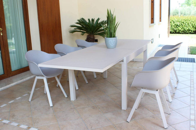 Tavolo allungabile "Samoa" in alluminio dogato da esterno per giardino e veranda