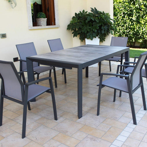 Tavolo allungabile Bahamas in alluminio e Gres porcellanato per esterno 175\235x100