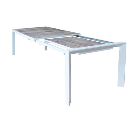 Tavolo allungabile "Bahamas" in alluminio e Gres porcellanato per esterno 175\235x100