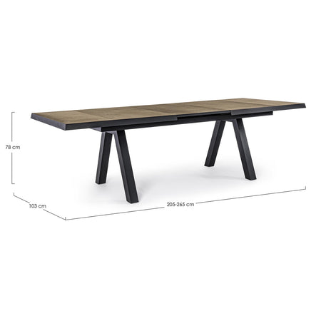 Tavolo allungabile "Cayman" in alluminio e Gres porcellanato per esterno 205\265 x 105 cm