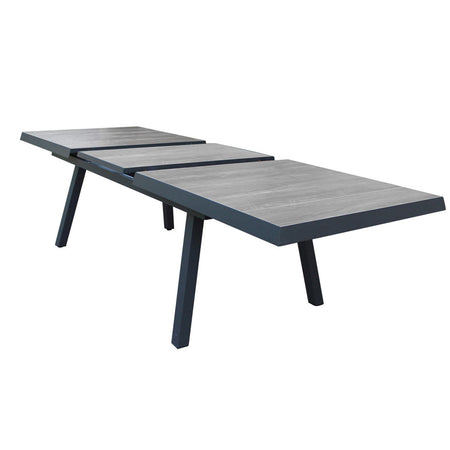Tavolo allungabile "Cayman" in alluminio e Gres porcellanato per esterno 205\265 x 105 cm