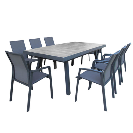 Tavolo allungabile "Cayman" in alluminio e Gres porcellanato per esterno 205\265 x 105 cm