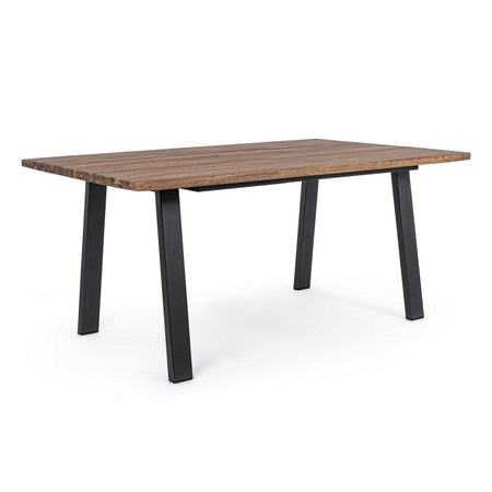 Tavolo fisso "Oslo" in legno di Acacia con piedi in metallo da giardino