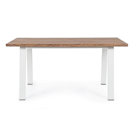 Tavolo fisso "Oslo" in legno di Acacia con piedi in metallo da giardino