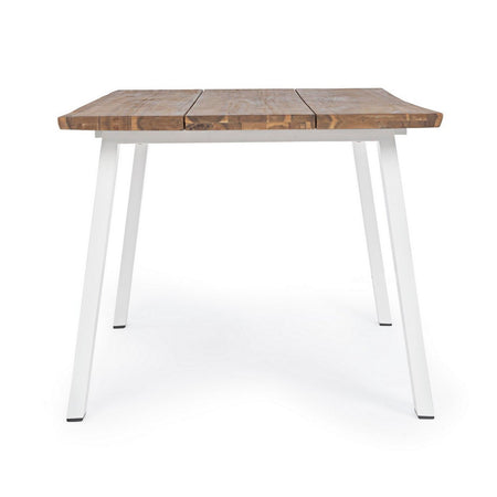 Tavolo fisso "Oslo" in legno di Acacia con piedi in metallo da giardino