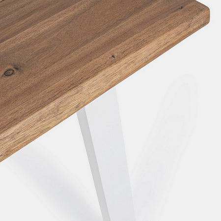 Tavolo fisso "Oslo" in legno di Acacia con piedi in metallo da giardino