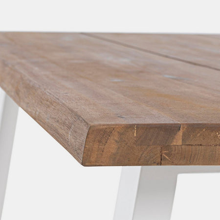 Tavolo fisso "Oslo" in legno di Acacia con piedi in metallo da giardino