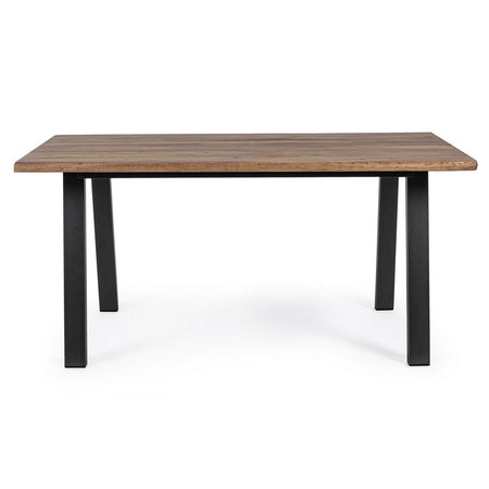 Tavolo fisso "Oslo" in legno di Acacia con piedi in metallo da giardino