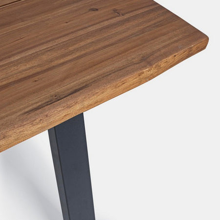 Tavolo fisso "Oslo" in legno di Acacia con piedi in metallo da giardino