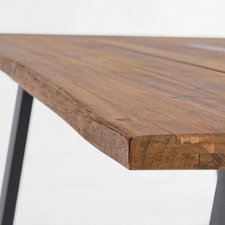 Tavolo fisso "Oslo" in legno di Acacia con piedi in metallo da giardino