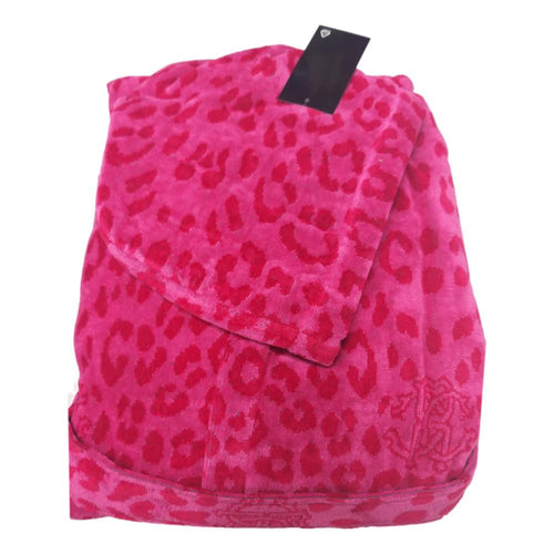 Accappatoio Roberto Cavalli Leo L/XL in spugna velours 100% cotone, effetto vellutato e idrospugna interna, con cappuccio e tasche, fantasia animalier, Made in Italy.