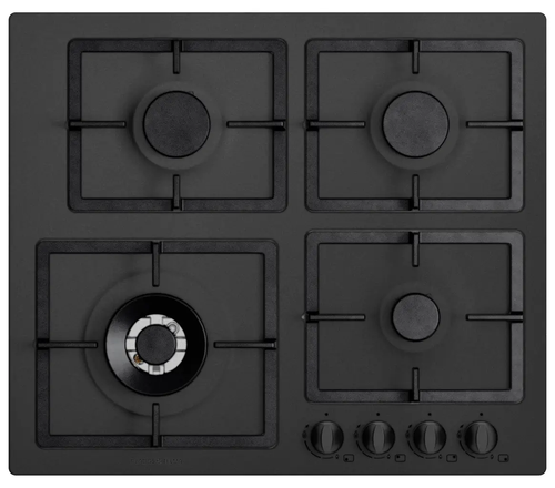 Telma flat60 piano cottura a gas ad incasso 4 fuochi 60 cm colore 26 tg nero matt