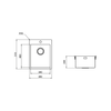 Telma sr3900 lavello a 1 vasca per installazione slim/filotop in acciaio inox 39x51 cm maki mix-r