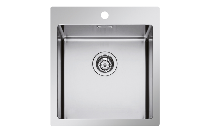 Telma sr3900 lavello a 1 vasca per installazione slim/filotop in acciaio inox 39x51 cm maki mix-r
