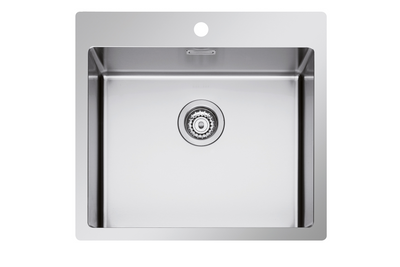 Telma sr5500 lavello a 1 vasca per installazione slim/filotop in acciaio inox 55x51 cm maki mix-r