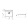 Telma sr5500 lavello a 1 vasca per installazione slim/filotop in acciaio inox 55x51 cm maki mix-r